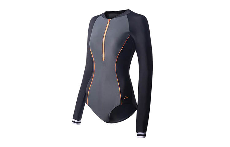 Speedo One Piece Swimsuits Women's Black/Gray/Orange