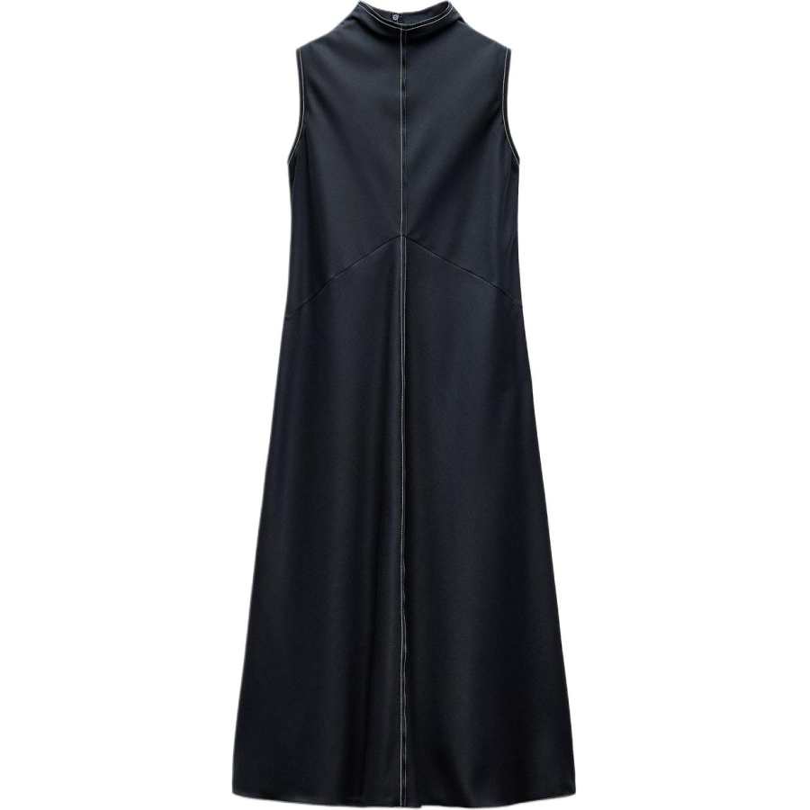 ZARA ZW Sleeveless Dress Women's Sea Blue