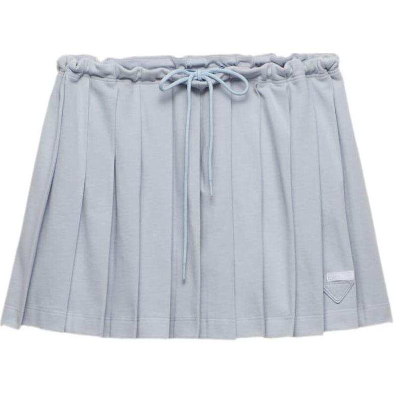 PRADA PRADA Piqué Pleated Mini skirt