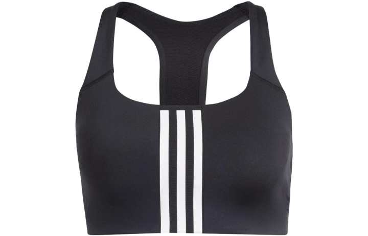 Adidas Adidas Powerimpact Training Medium Support Three Stripe Bra Sports Underwear Women's Black
