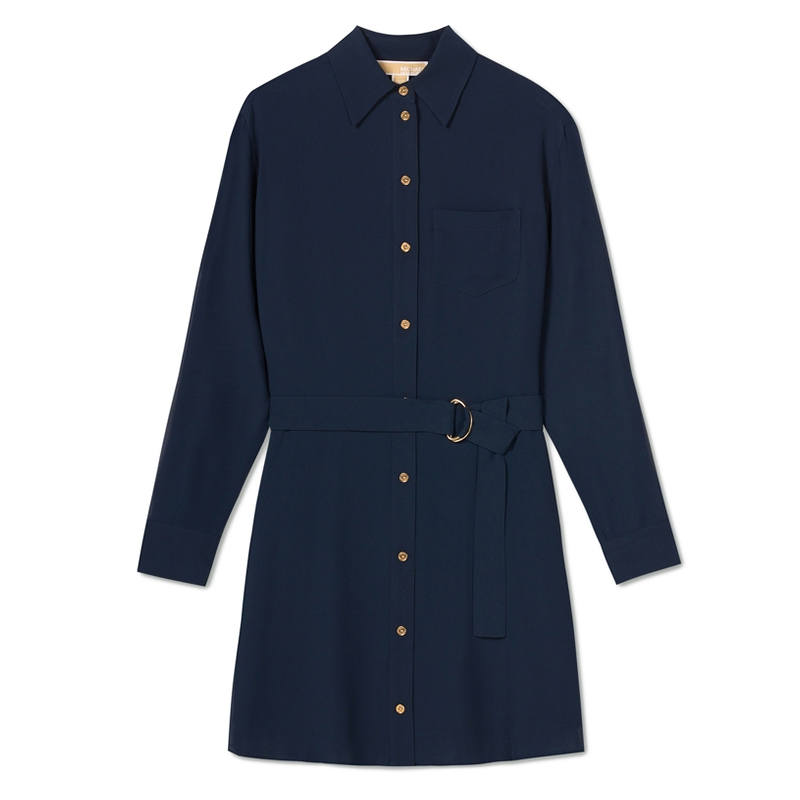 MICHAEL KORS SS25 Long Sleeved Dress Women's Navy Blue