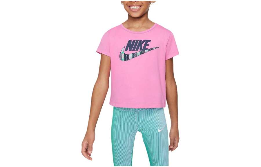 Nike Nike T Shirt Happy Camper Naughty Pink Kids'