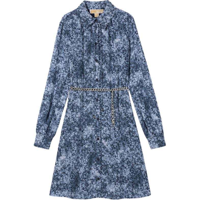 MICHAEL KORS SS25 Long Sleeved Dress Women's Blue