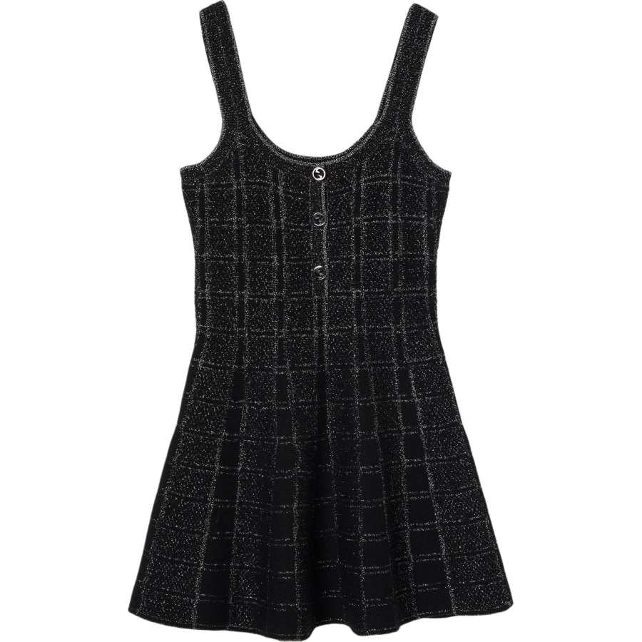 GUCCI Lamé Check Jacquard Dress