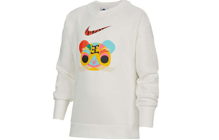 Nike Nike CNY Collection Thermal Fleece Lined Crew Neck Pullover Sweatshirt Kids' White