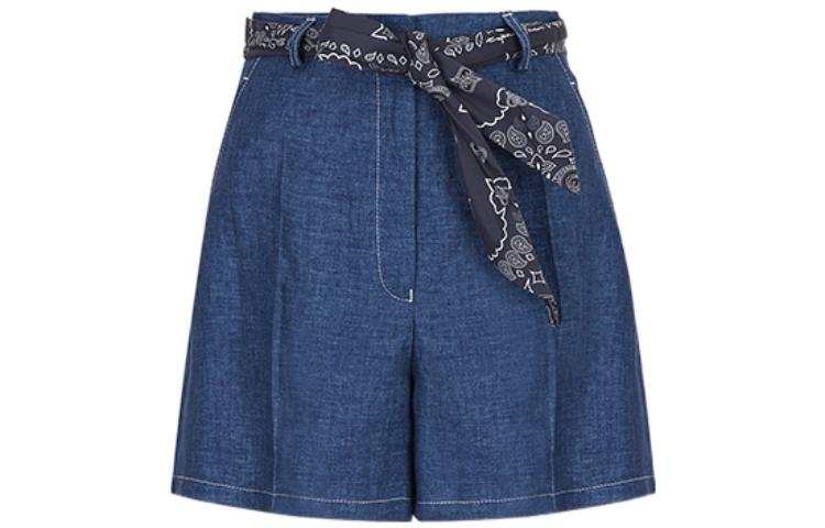 EMPORIO ARMANI SS22 Denim Shorts Women's Blue
