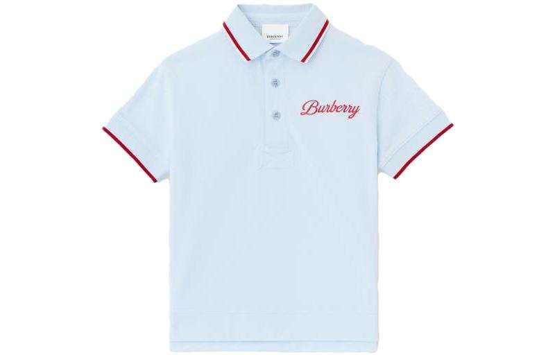 Burberry Polo Shirt T Shirt SS23 Sky Blue Kids'