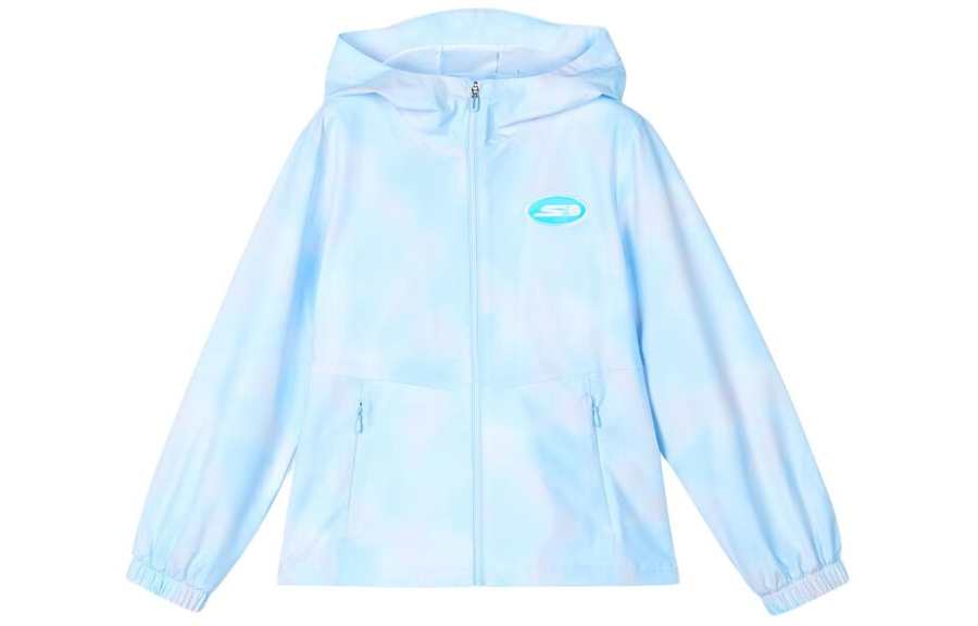Skechers Jackets & Coats Blue Purple Gradient All Over Print Flower Kids'