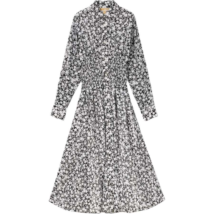 MICHAEL KORS Michael MICHAEL KORS Floral Smocked Shirt Midi Dress