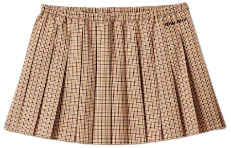 MIU MIU Casual Short Skirts Women's Gray Rope