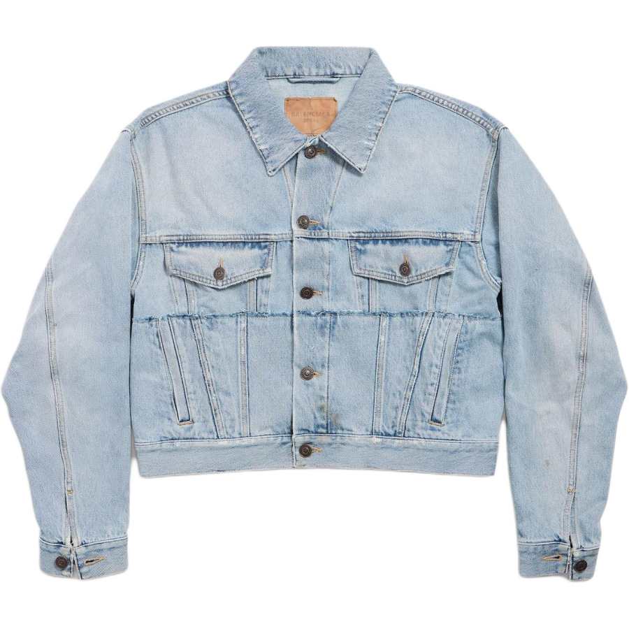 Balenciaga Denim Jacket Slim Fit Women's Light Blue