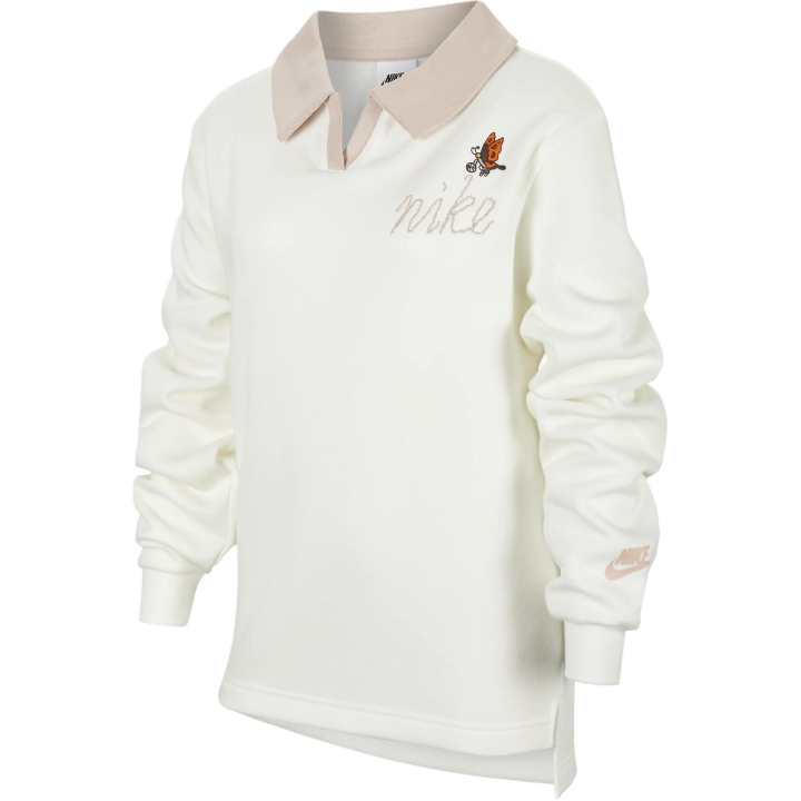 Nike Nike Sweatshirt Sportswear Club Fleece Fashion Lapel Pullover With Fleece Lining And Drop Shoulder Sleeve Sail White
