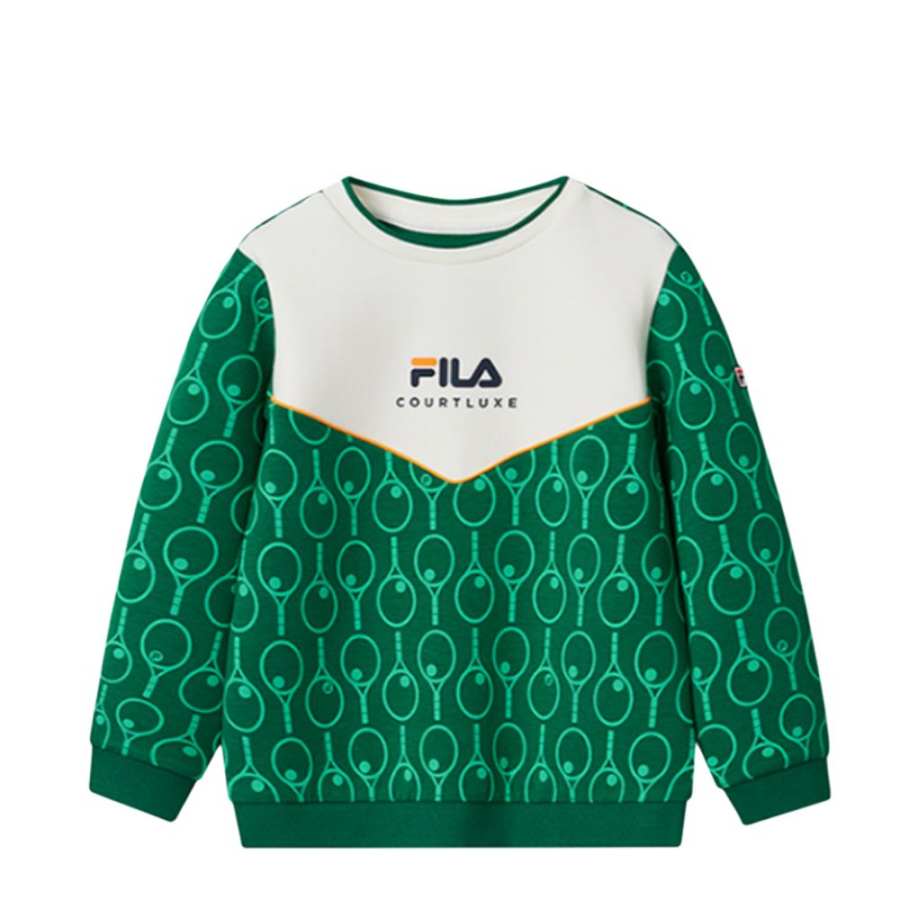 FILA KIDS Sweatshirt Green/White Children Aged 3 7 Years Old