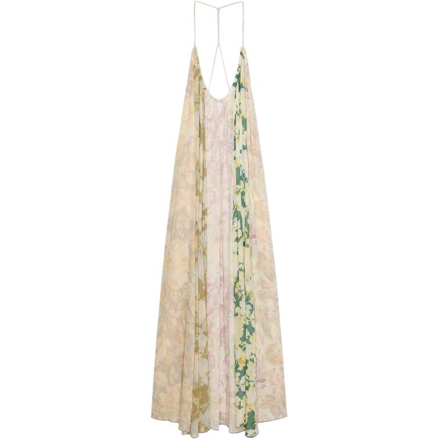 ZARA ZW Slip Dress Women's Beige