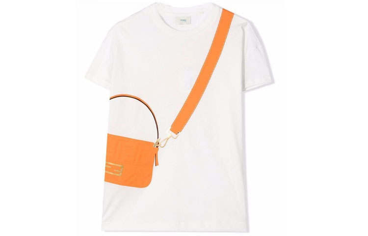 FENDI Kids T Shirts Crew Neck Moderate