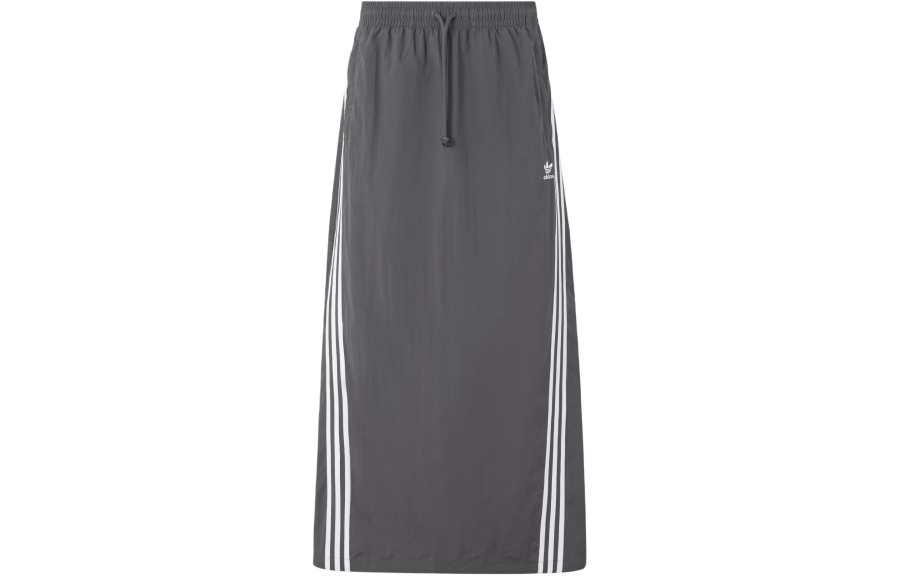 Adidas Originals 3s Parach Skirt Casual Long Skirt Women's Dark Gray