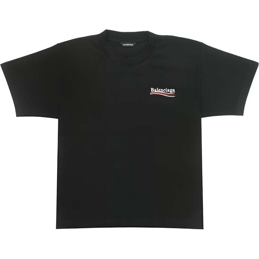 Balenciaga T Shirt Regular Fit Black Kids'
