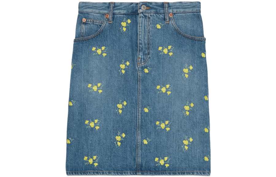 GUCCI FW23 Denim Short Skirts Women's Blue