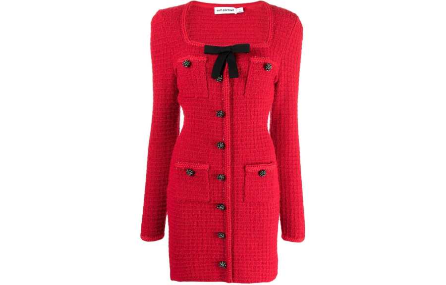 Self-portrait Self portrait Bow detailed Knit Dress