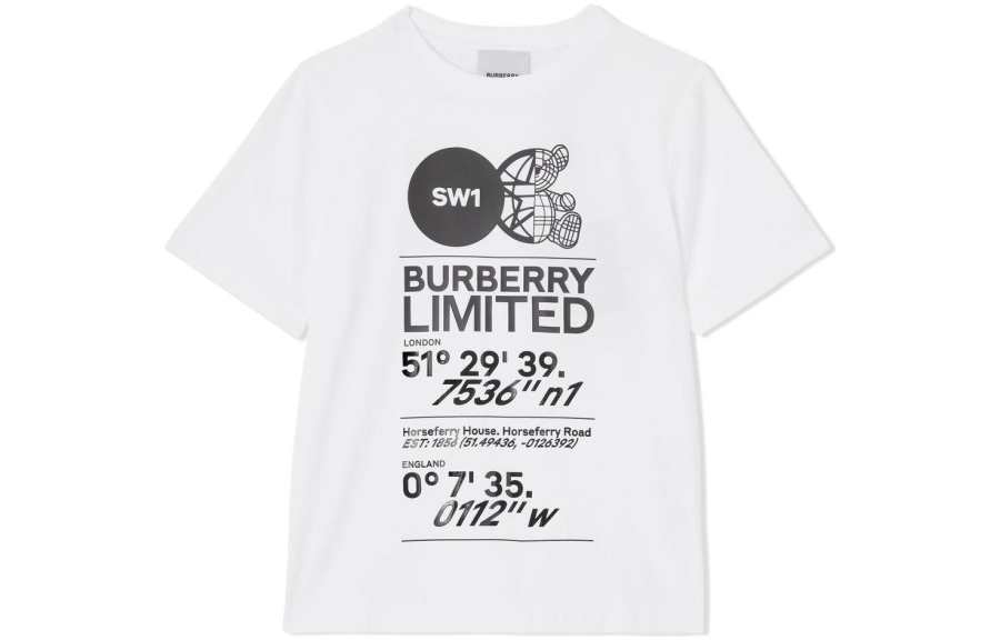Burberry T Shirt SS22 White Kids'
