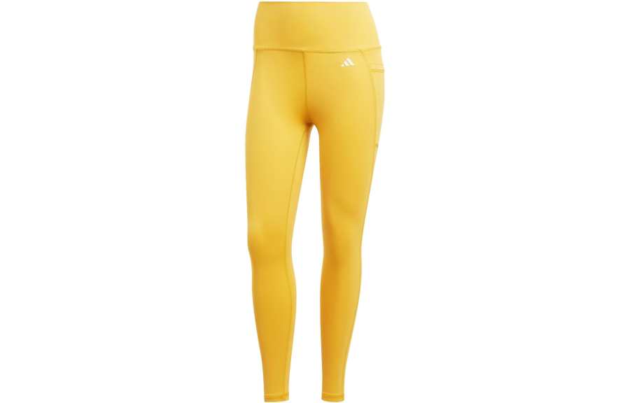 Adidas Adidas Optime Stash Pocket High Waisted 7/8 Leggings Sports Pants Women's Yellow