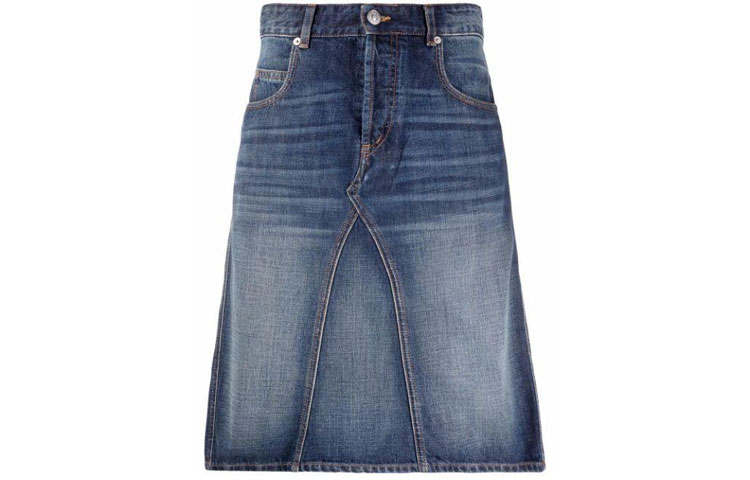 ISABEL MARANT Denim Short Skirts Women's Blue Mid Length A Line Skirt