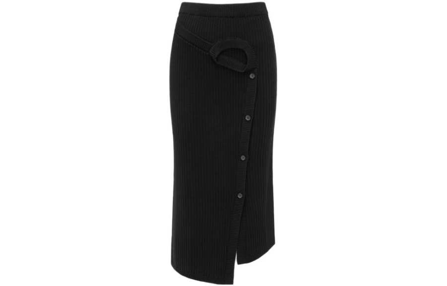 Feng Chen Wang Feng Chen Wang ribbed-knit wool midi skirt
