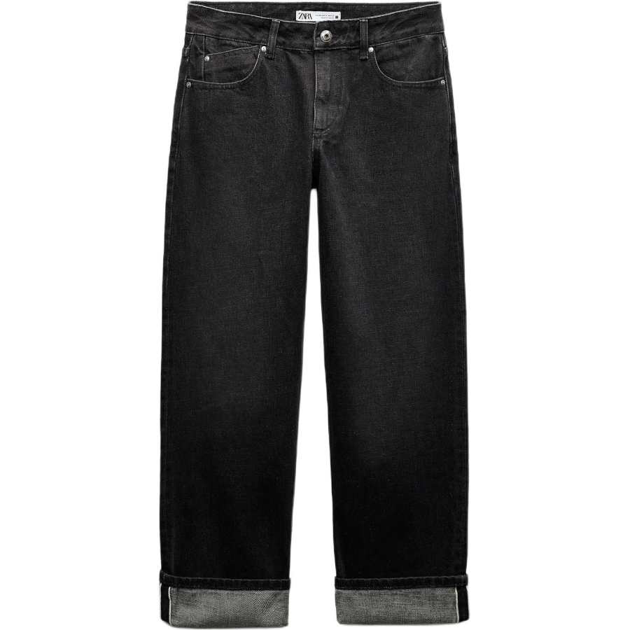 ZARA Jeans Women's Black Moderate Straight Fit Pants