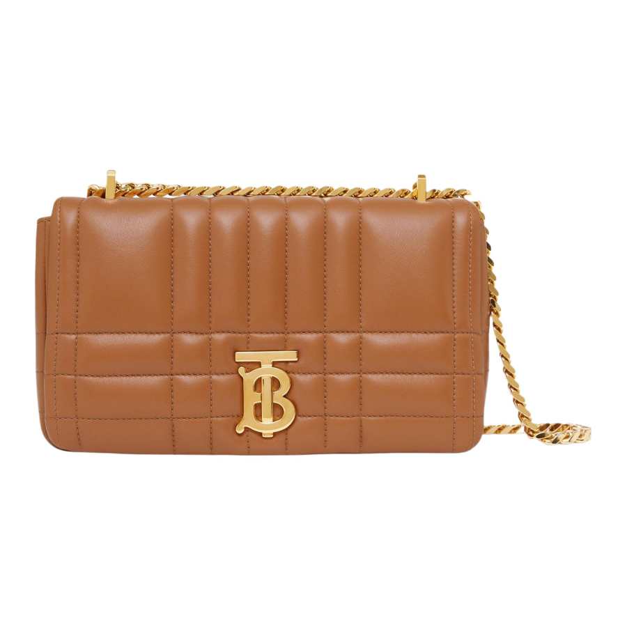 Burberry Quilted Leather Lola Bag Small Maple Brown