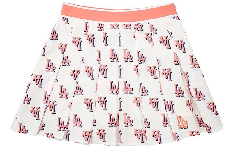 MLB Los Angeles Dodgers Casual Short Skirts Women's Cream
