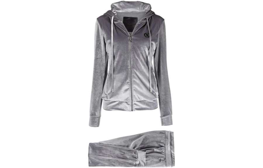 Philipp Plein logo-embellished velvet tracksuit