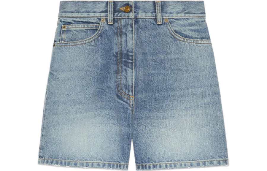 GUCCI Lovelight Denim Shorts Women's Blue Moderate Other