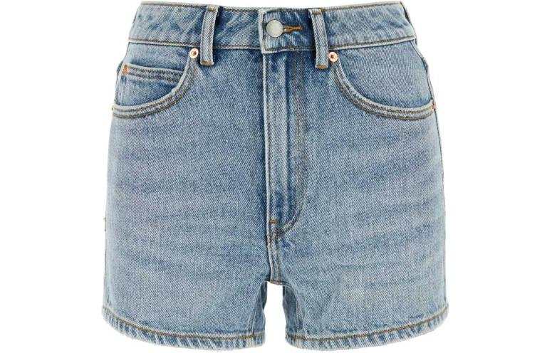 Alexander Wang Alexander Wang Logo Patch Denim Shorts