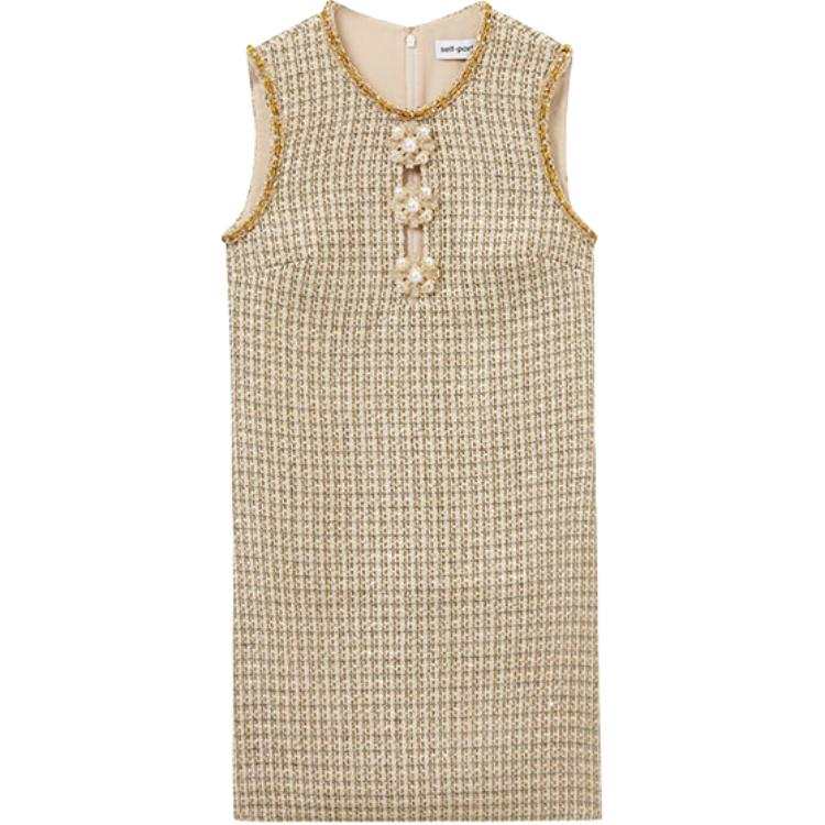 Self-portrait embellished bouclé mini dress