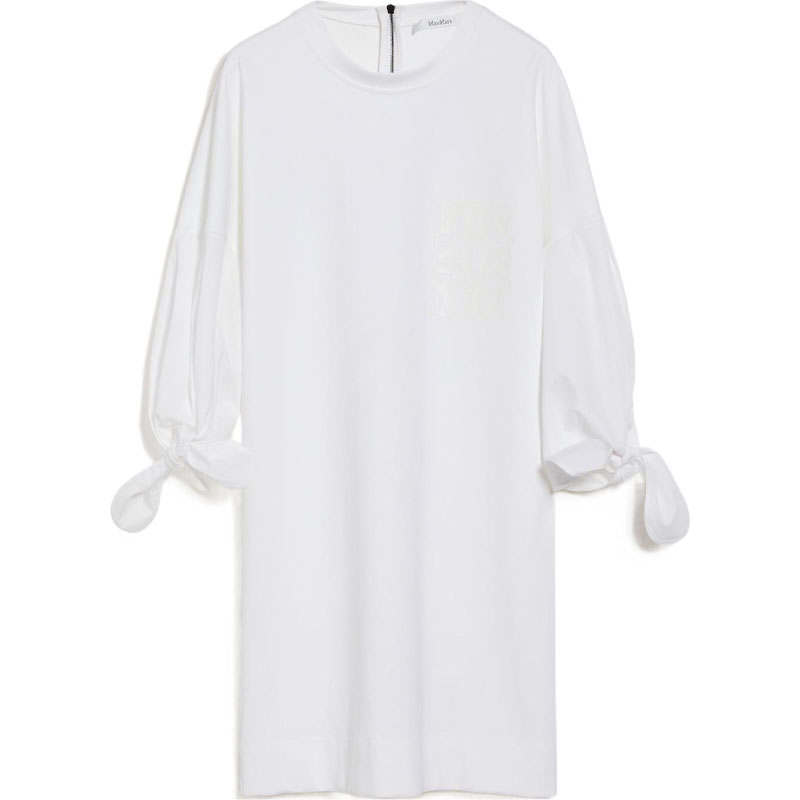 MaxMara SS25 Long Sleeved Dress Women's White