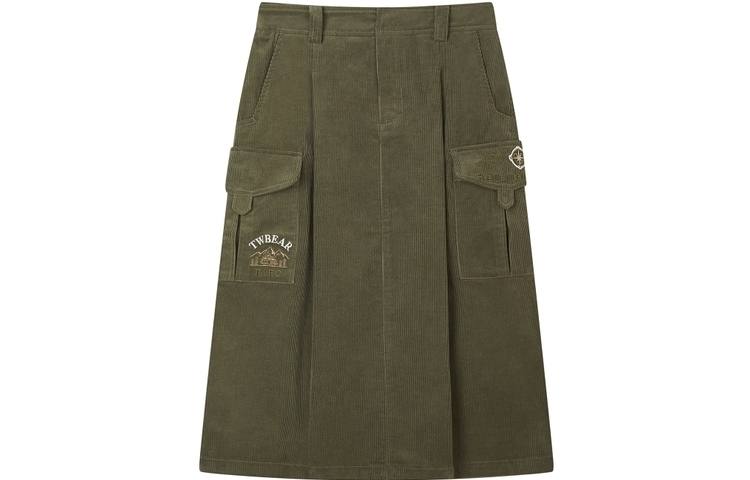 Teenie Weenie Casual Short Skirts Women's Army Green Moderate Mid Length A Line Skirt