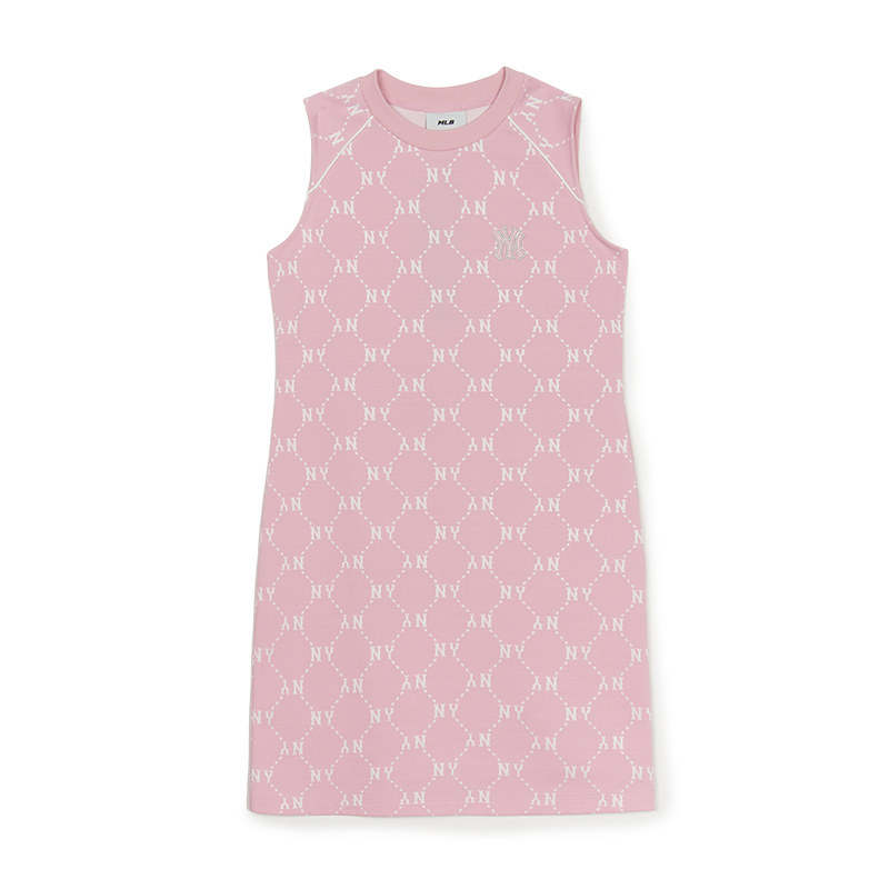 MLB New York Yankees Monogram Sleeveless Dress Women's Hemp Pink