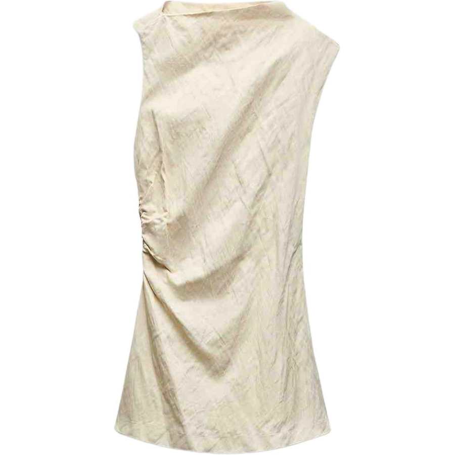 ZARA ZW Sleeveless Dress Women's Raw White