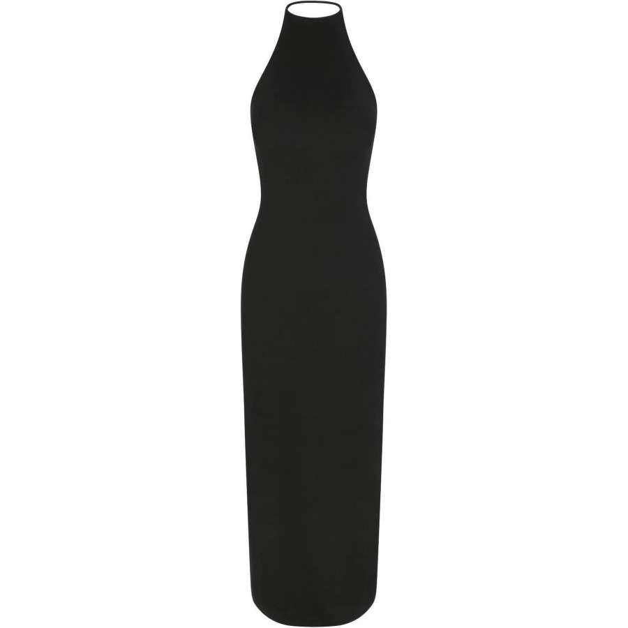 Skims SS25 SKIMS CLOUD Collection HALTER LONG DRESS Sleeveless Dress Women's ONYX/Onyx
