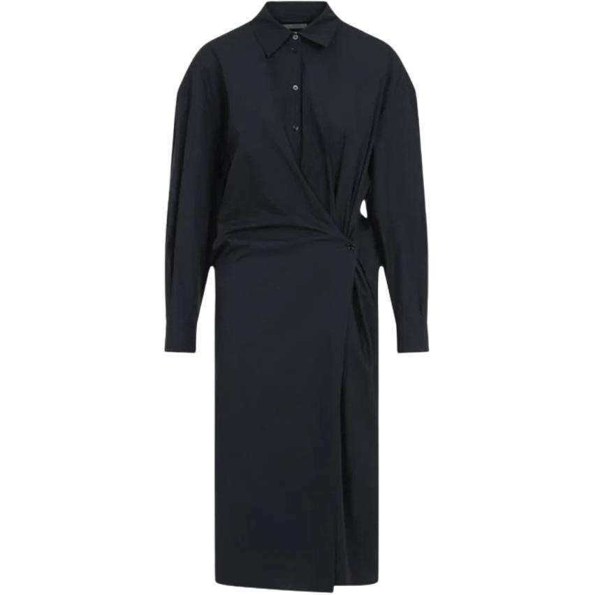 Lemaire Twist Detailed Long Sleeved Midi Dress