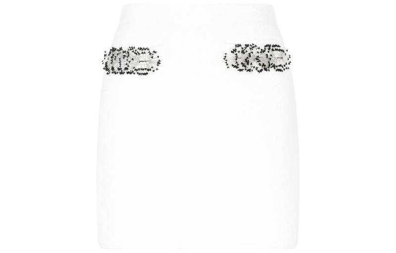 Lanvin Bead Embellished High Waist Mini Skirt
