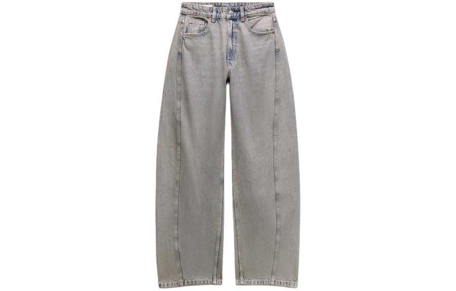 ZARA Jeans Women's Green Moderate Straight Fit Pants