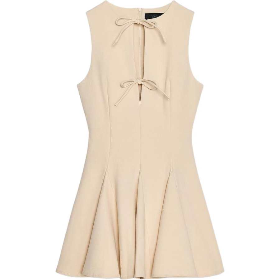ZARA Sleeveless Dress Women's Beige