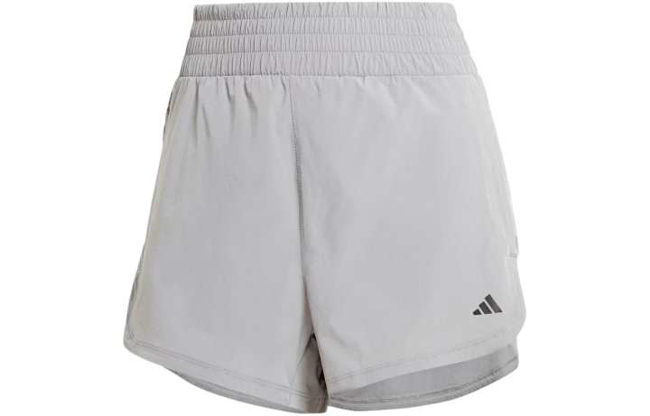 Adidas Adidas Women's Pacer Stretch Woven Zipper Pocket Lux Shorts Grey Three