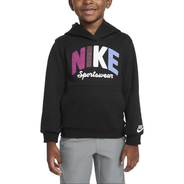 Nike Nike Sweatshirt Sportswear Powder Play Soft Fleece Lined Pullover Hooded Black Children Aged 3 7 Years Old