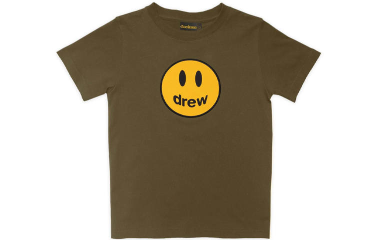 Drew House T Shirt Smiley Collection Olive Green Kids'