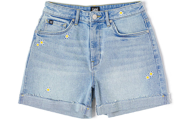 Lee Lee Denim Shorts Women's Light Blue Moderate Mock Two Piece