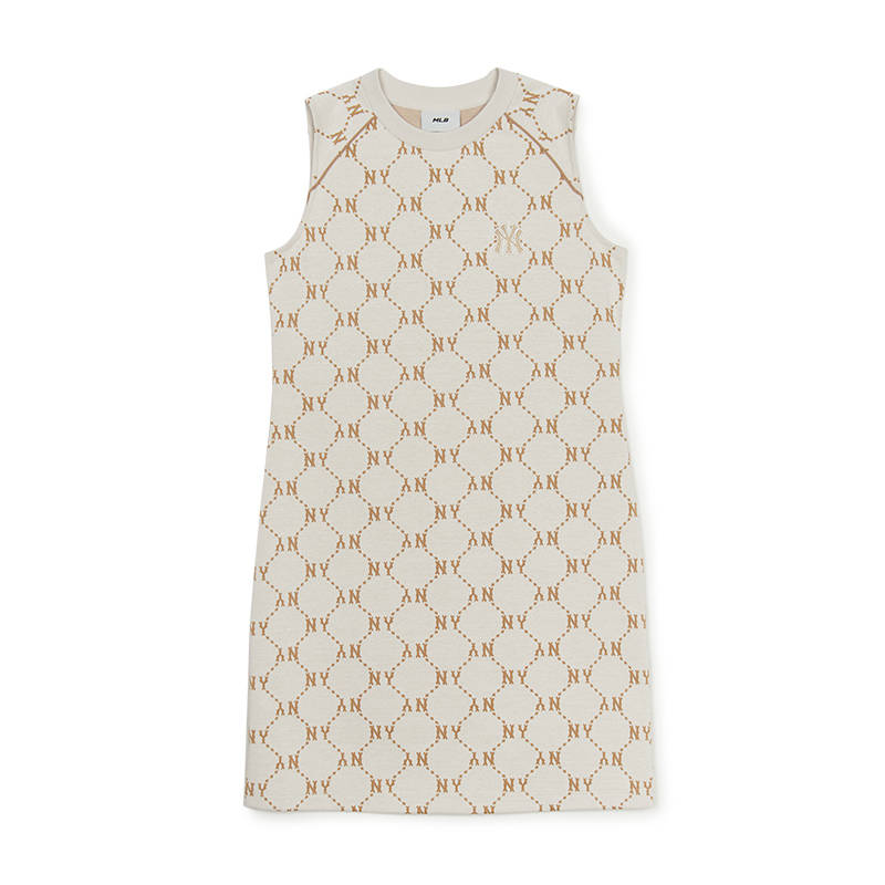 MLB New York Yankees Monogram Sleeveless Dress Women's Ivory