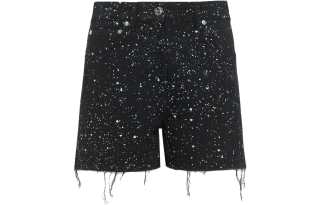 MCM Denim Shorts Women's Black Moderate Straight Fit Pants