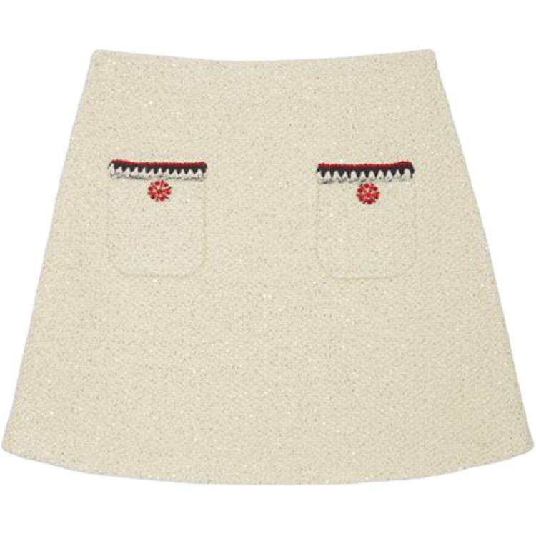 Self-portrait Self portrait Casual Short Skirts Women's Ivory White